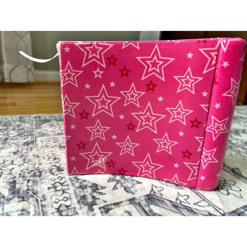 American Girl Bistro Cafe Treat Seat Slip On Doll Booster Chair Pink Stars 2017